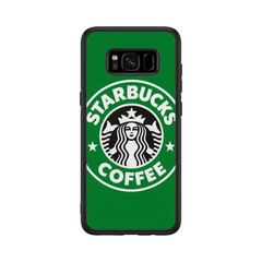 OBtech Samsung Galaxy S8 protective shell case featuring a green Starbucks coffee logo design with black trim.