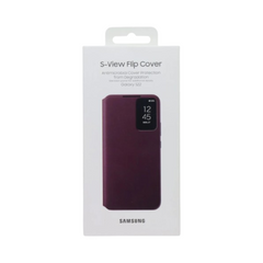OBtech Samsung Smart Clear View Cover for Galaxy S22+ in dark purple with interactive translucent display window