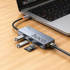 Hoco 8-in-1 USB-C, USB-A3.0x2, HDTV, PD, USB-C3.0, RJ45, SD, TF Connecter