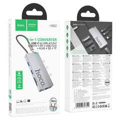 Hoco 8-in-1 USB-C, USB-A3.0x2, HDTV, PD, USB-C3.0, RJ45, SD, TF Connecter