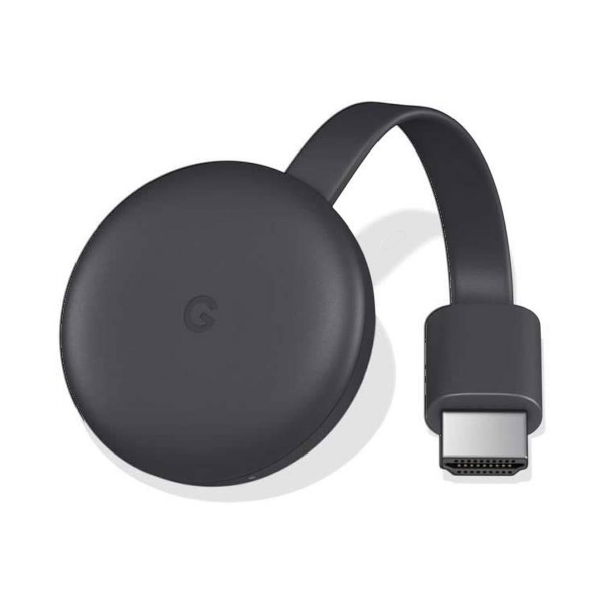 OBtech Google Chromecast 4K streaming device in charcoal grey with HDMI connector