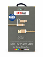 Conven Type-C 3 in1 Cable for Charge & Data Sync