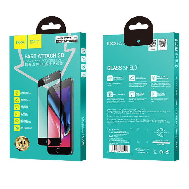hoco FAST ATTACH 3D iPhone Full Screen Tempered Glass