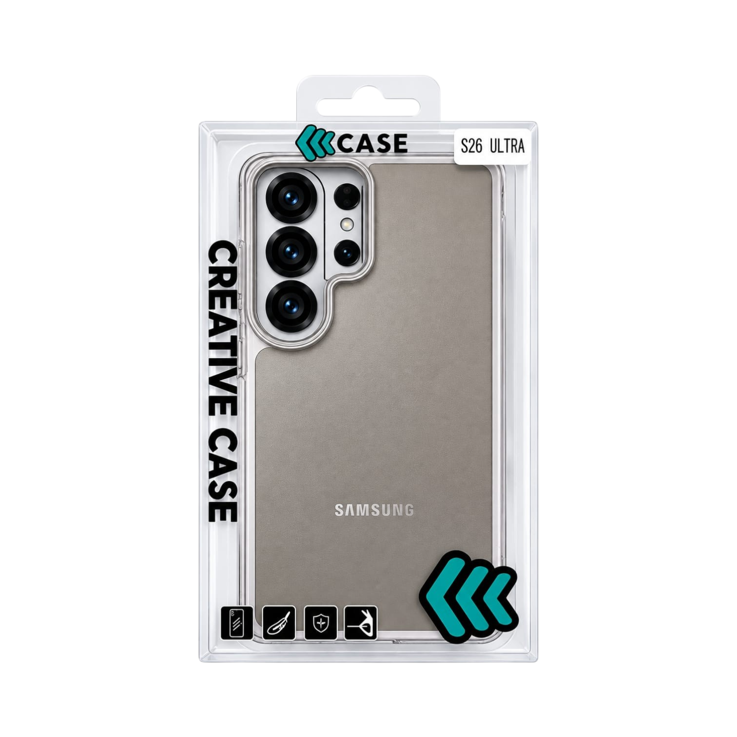 OBtech CASE Creative protective cover for Samsung Galaxy S26 Ultra in retail packaging