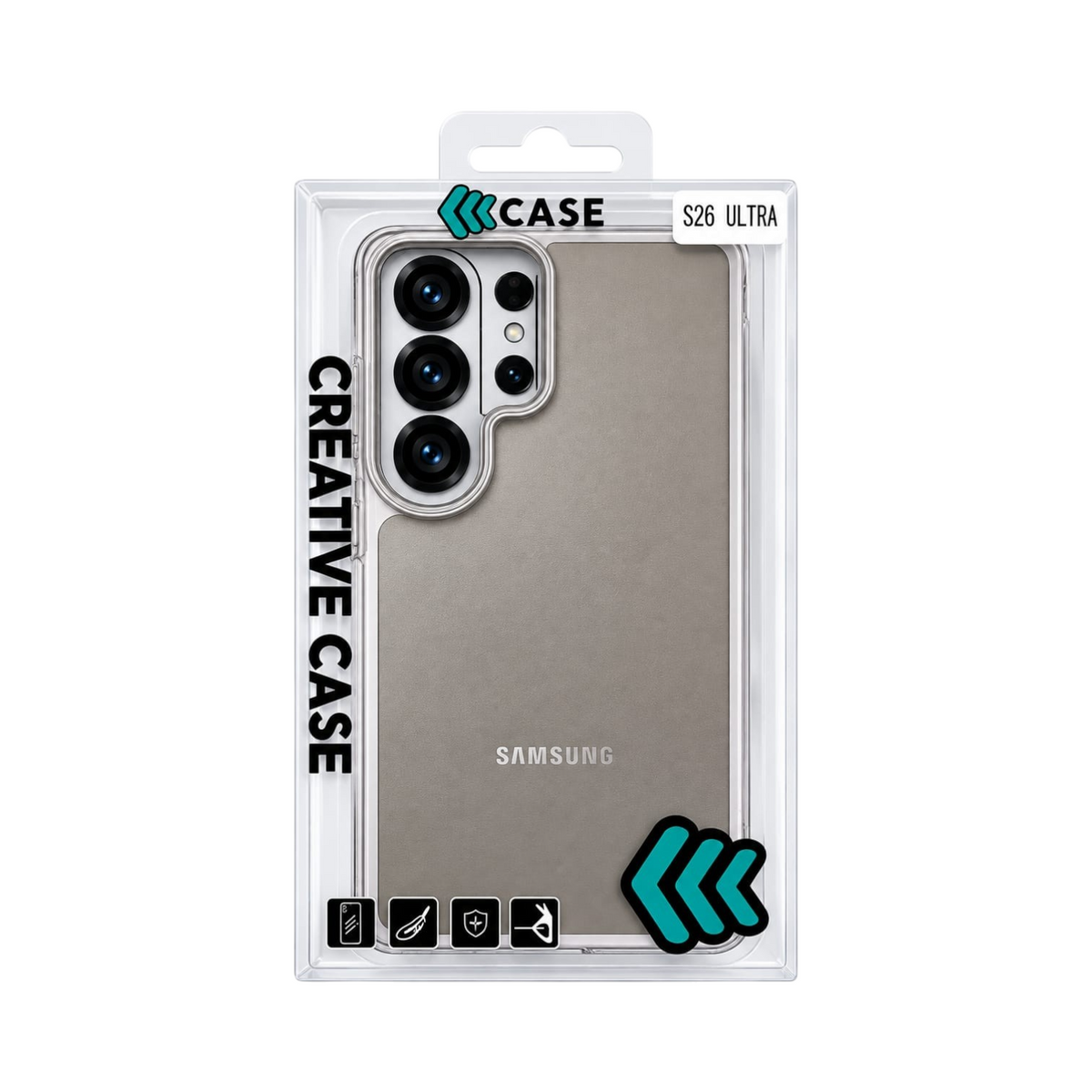 OBtech CASE Creative protective cover for Samsung Galaxy S26 Ultra in retail packaging