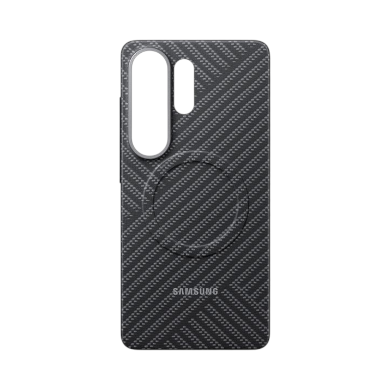 OBtech Samsung Galaxy S25 Ultra carbon fiber magnetic phone case with slim profile and precise camera cutouts.