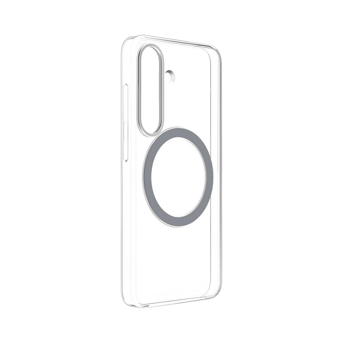 OBtech clear magnetic phone case for Samsung Galaxy S25 with shock-absorbing TPU bumpers and MagSafe compatibility