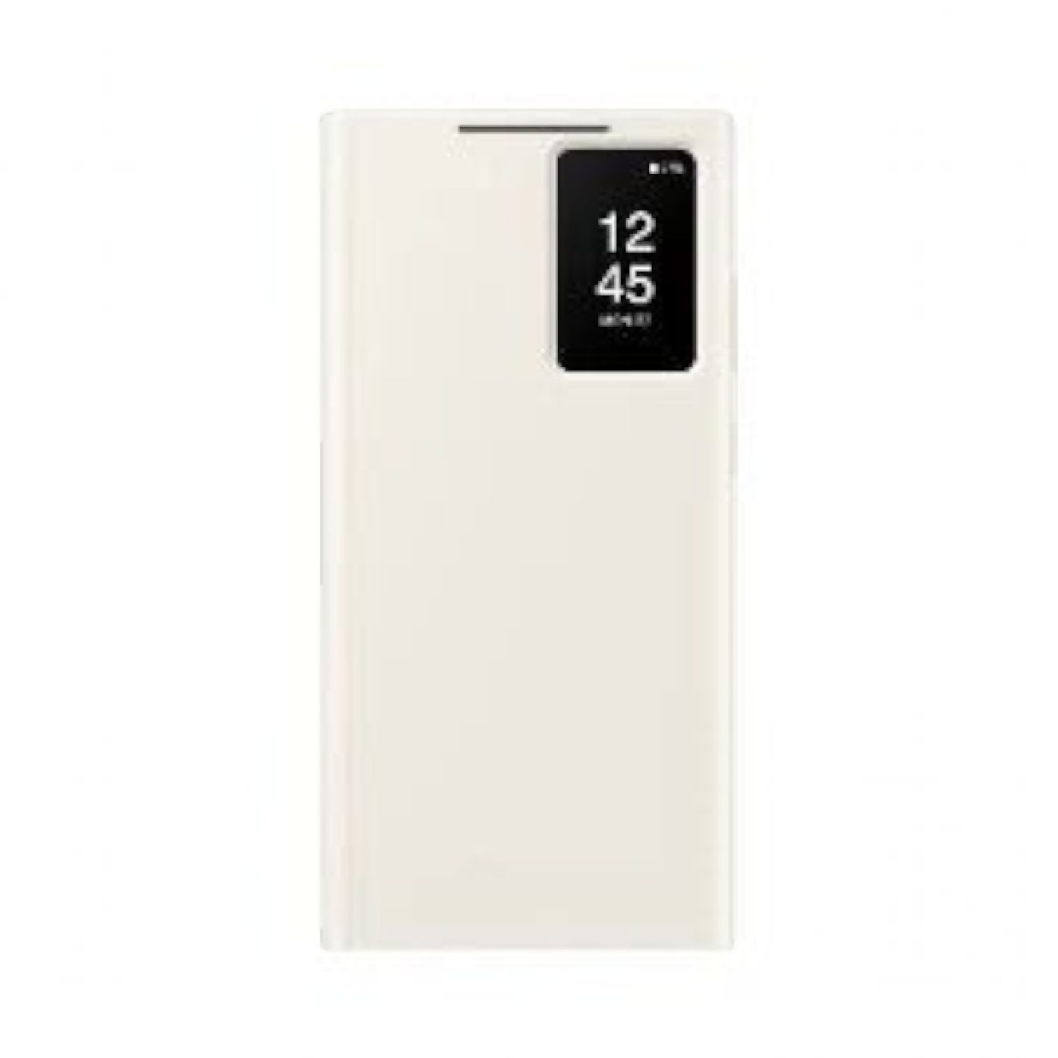 OBtech Samsung Galaxy S23 Ultra Smart View Wallet Case in cream with interactive display window and card slot