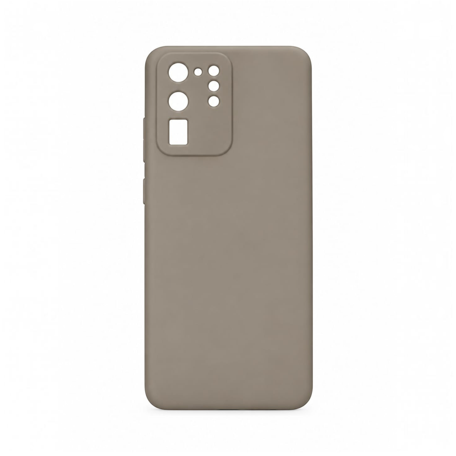 OBtech Samsung Galaxy S20 Ultra silicone cover in matte grey with precise camera cutouts and slim form-fit design