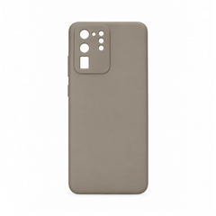 OBtech Samsung Galaxy S20 Ultra silicone cover in matte grey with precise camera cutouts and slim form-fit design