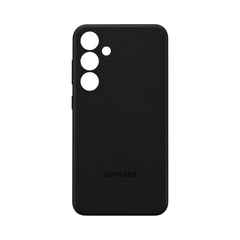 OBtech Samsung Galaxy S26 silicone cover in matte black with precise camera cutouts and a minimalist design.