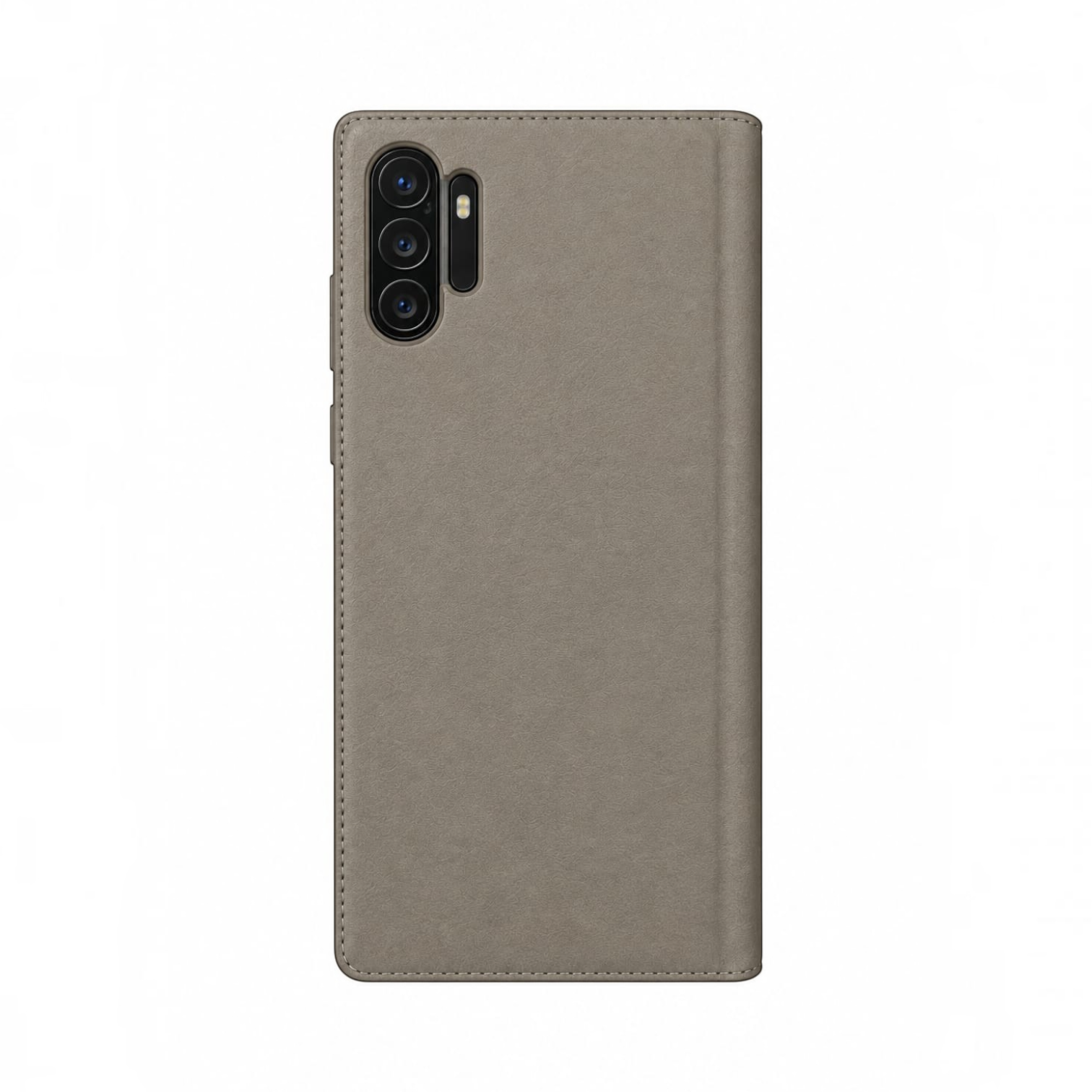 OBtech Samsung Galaxy Note 10+ genuine leather cover in grey with a slim, textured finish and camera cutout.