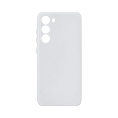 OBtech white silicone protective case for Samsung Galaxy S22+ with a smooth matte finish and precise camera cutouts