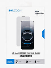 KUZOOM No Black Borders iPhone 18 pro max Tempered Glass