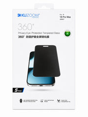 Kuzoom 360` Privacy Eye protection iPhone 18 pro, pro max Tempered Glass