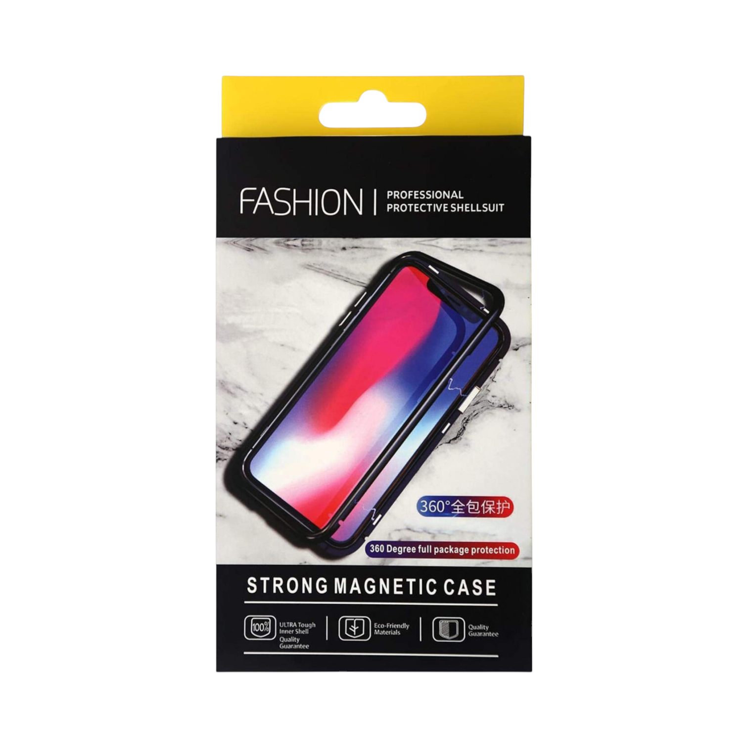 OBtech FASHION magnetic 360-degree full body protective case for Samsung Galaxy S9 in black retail packaging