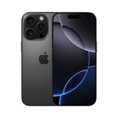 OBtech iPhone 16 Pro in titanium finish showing the triple camera system and vibrant Super Retina XDR display