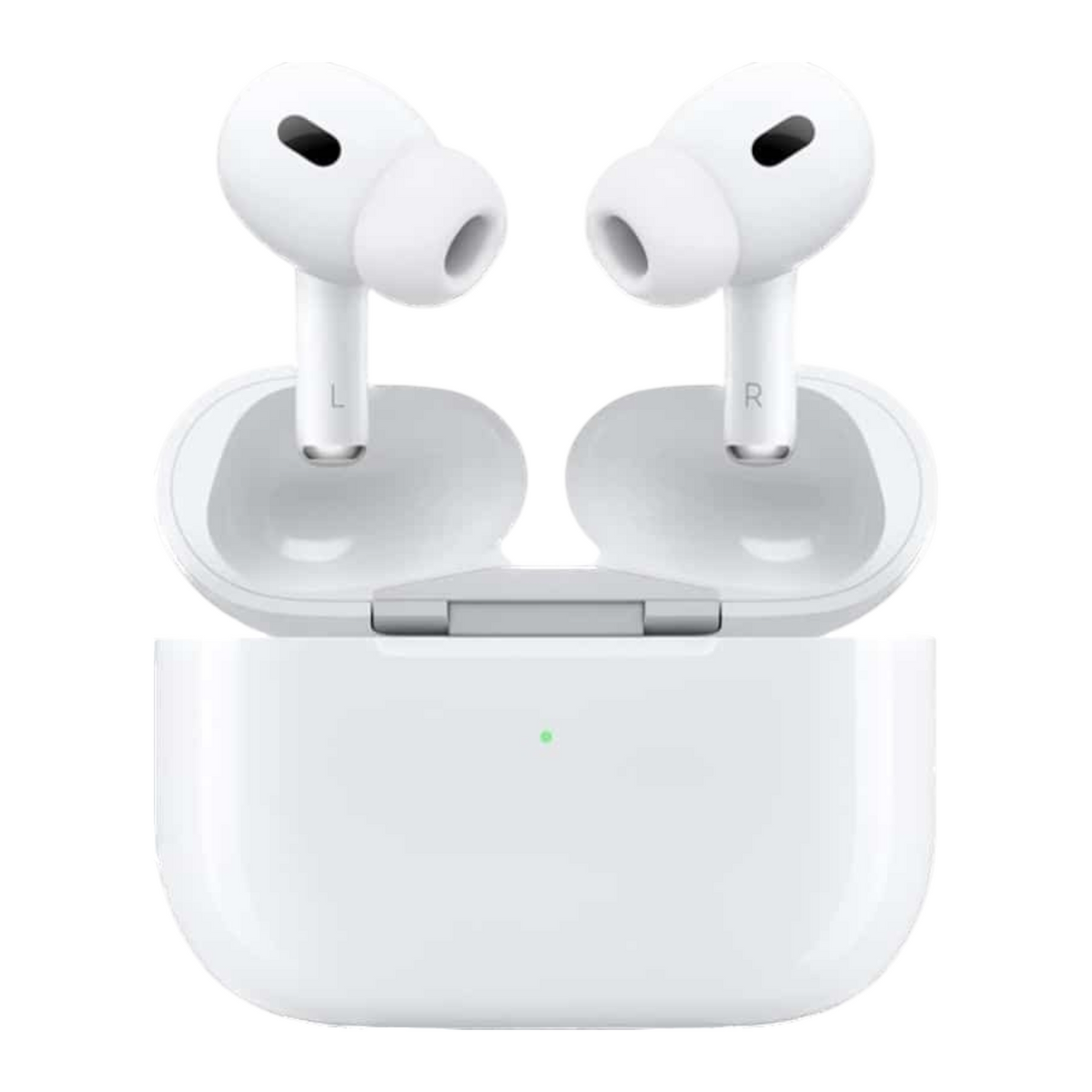 OBtech white wireless earbuds with charging case featuring touch controls and in-built microphone