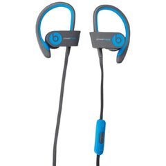 OBtech Beats Powerbeats² wireless earphones in grey and blue with secure-fit ear hooks and inline remote control.