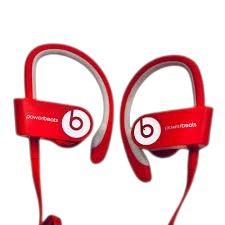 OBtech Beats Powerbeats² wireless earphones in red with secure-fit ear hooks for workouts and hands-free calls