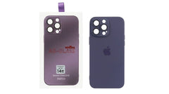 OBtech deep purple silicone iPhone case with matching retail packaging, featuring a smooth finish and camera cutout.