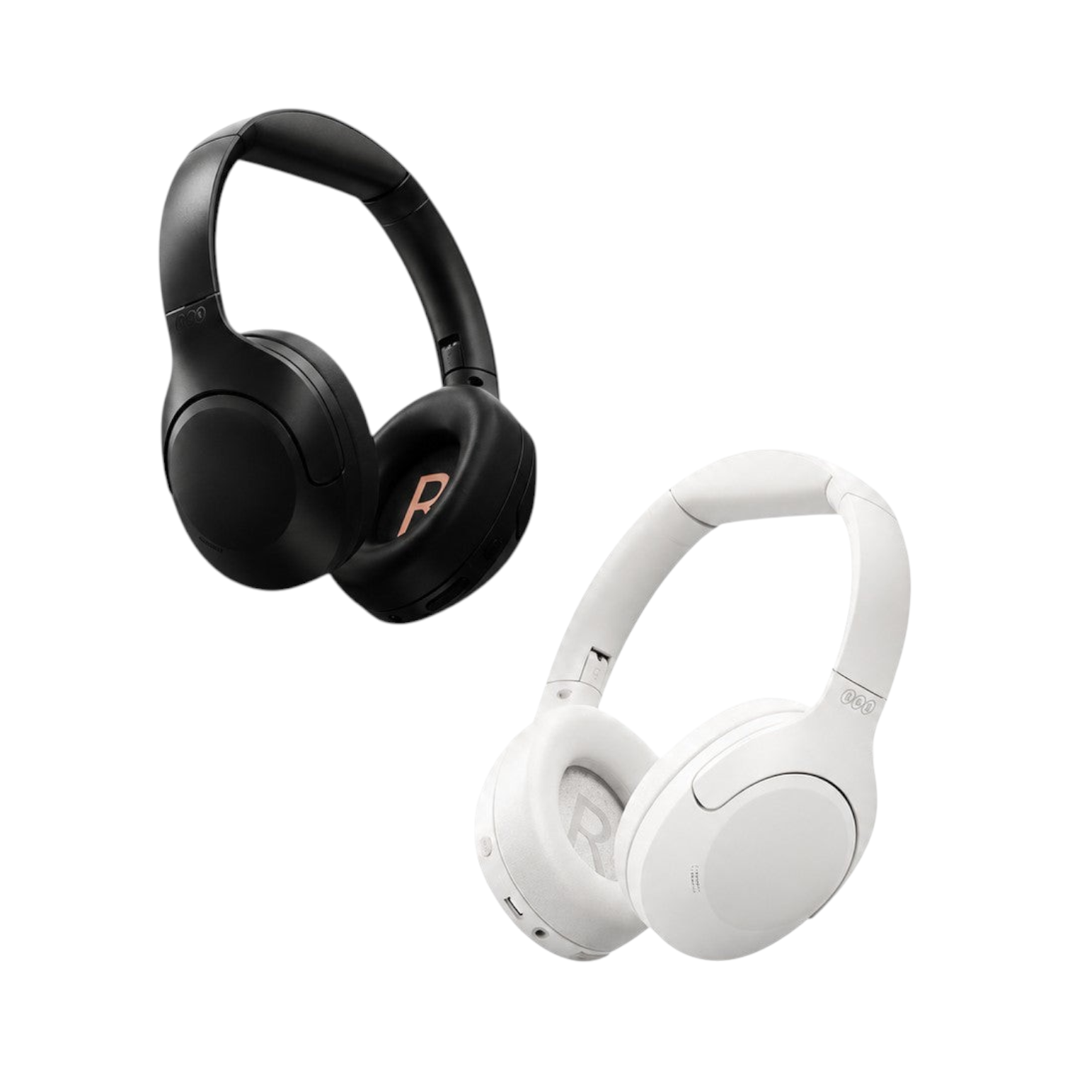 OBtech Deli LT700 wireless headphones in black and white with over-ear design, adjustable headband, and soft cushions.