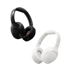 OBtech Deli LT700 wireless headphones in black and white with over-ear design, adjustable headband, and soft cushions.