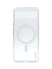 OBtech Eouro transparent plastic protective case for Google Pixel 6a with a slim, clear design and magnetic ring.