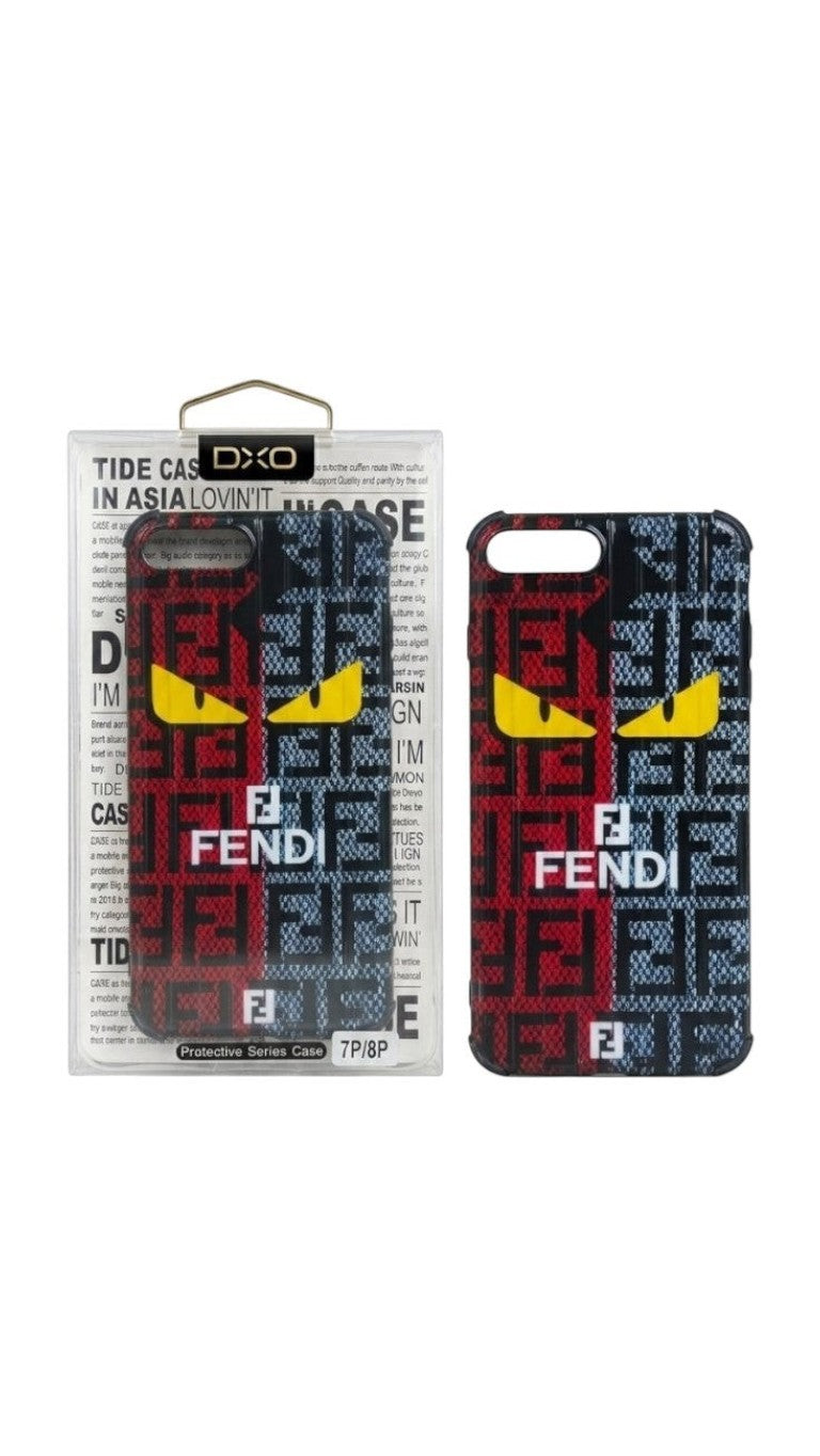 OBtech Fendi-inspired red and blue patterned protective case for iPhone 7 Plus and 8 Plus with monster eye design