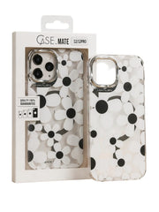 OBtech floral iPhone 12 Pro protective case with white and black flower pattern in retail packaging