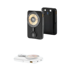 OBtech G-Case Almighty Series 10,000mAh wireless power bank in black and white with magnetic charging and digital display