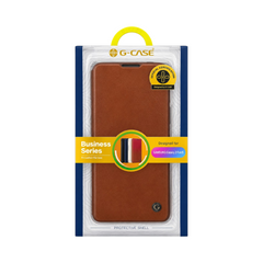 OBtech G-CASE brown PU leather flip cover for Samsung Galaxy Z Fold 5 in retail packaging