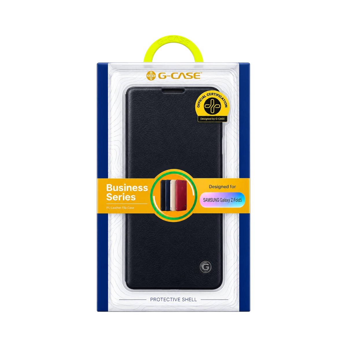 OBtech G-CASE black PU leather flip case for Samsung Galaxy Z Fold 5 in retail packaging