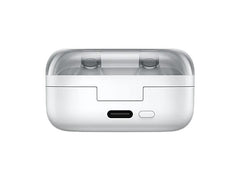 OBtech Galaxy Buds4 white charging case with visible USB-C port and pairing button, rear view