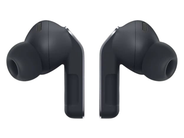 OBtech Samsung Galaxy Buds4 Pro wireless earbuds in matte black with a sleek metal blade design and silicone tips.