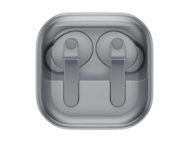 OBtech Galaxy Buds4 Pro wireless earbuds in a grey charging case featuring a sleek metal blade design