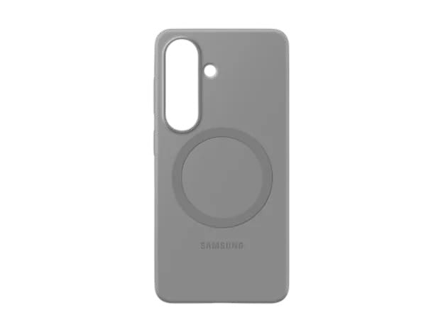 OBtech grey silicone magnetic case for Galaxy S26 with soft-touch finish and precise camera cutout