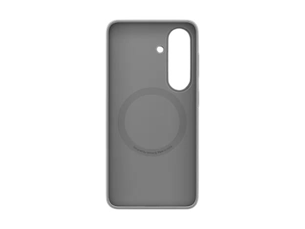 OBtech Galaxy S26 grey silicone magnetic phone case with interior microfiber lining and camera cutout
