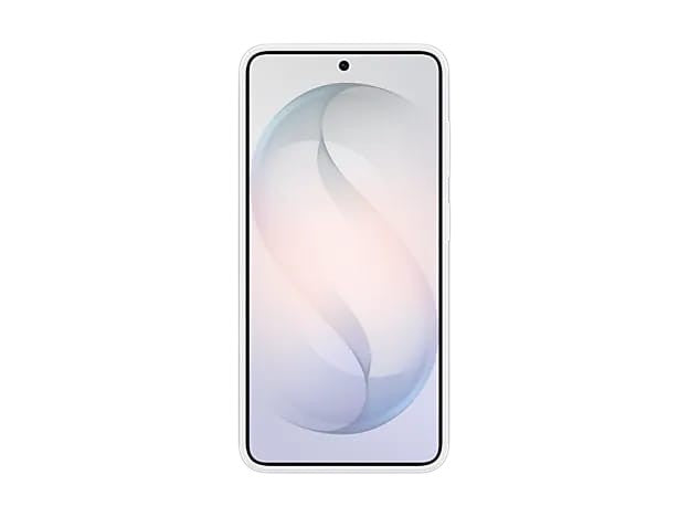 OBtech Galaxy S26 silicone magnetic case in white, featuring a slim, protective design with a soft-touch finish.