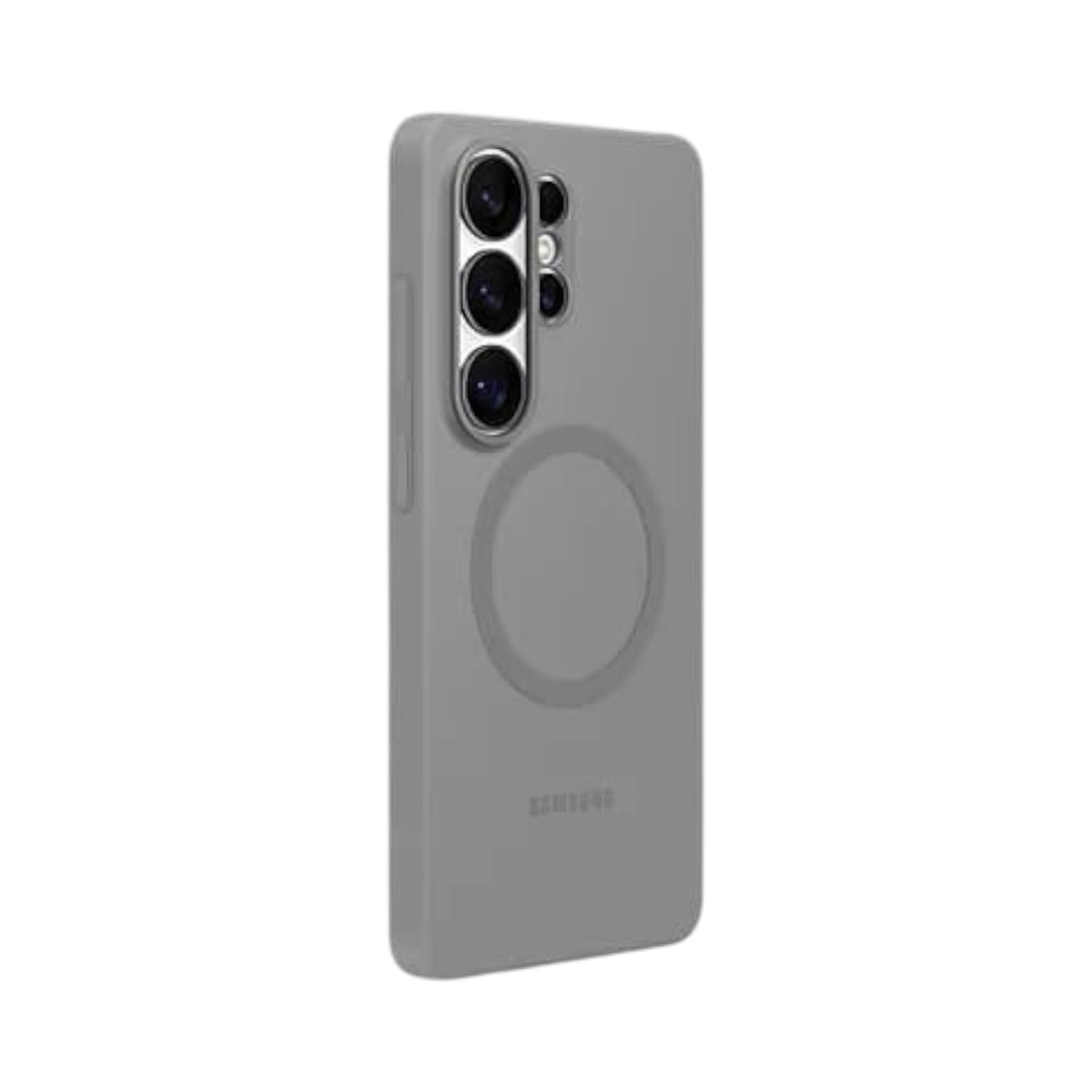 OBtech gray silicone magnetic case for Galaxy S26 Ultra with slim profile and precise camera cutouts
