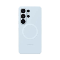 OBtech light blue silicone magnetic case for Galaxy S26 Ultra with a smooth finish and precise camera cutouts.