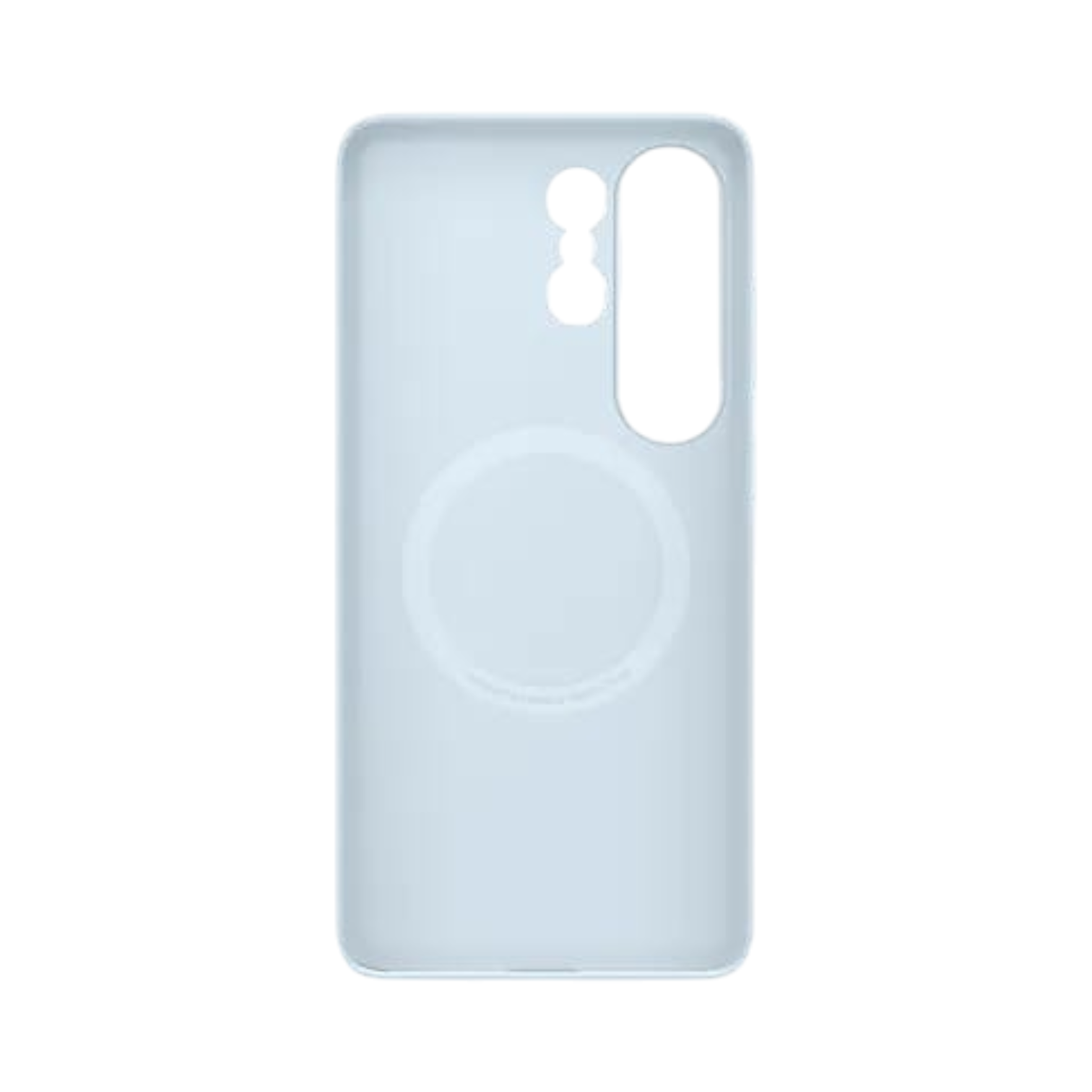 OBtech light blue silicone magnetic case for Galaxy S26 Ultra with a smooth soft-touch finish and precise cutouts.