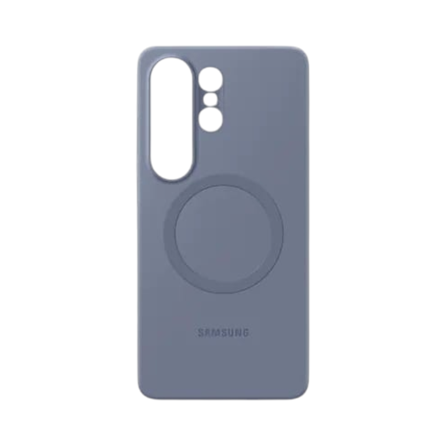 OBtech Galaxy S26 Ultra blue violet silicone magnetic case with precise camera cutouts and wireless charging ring.