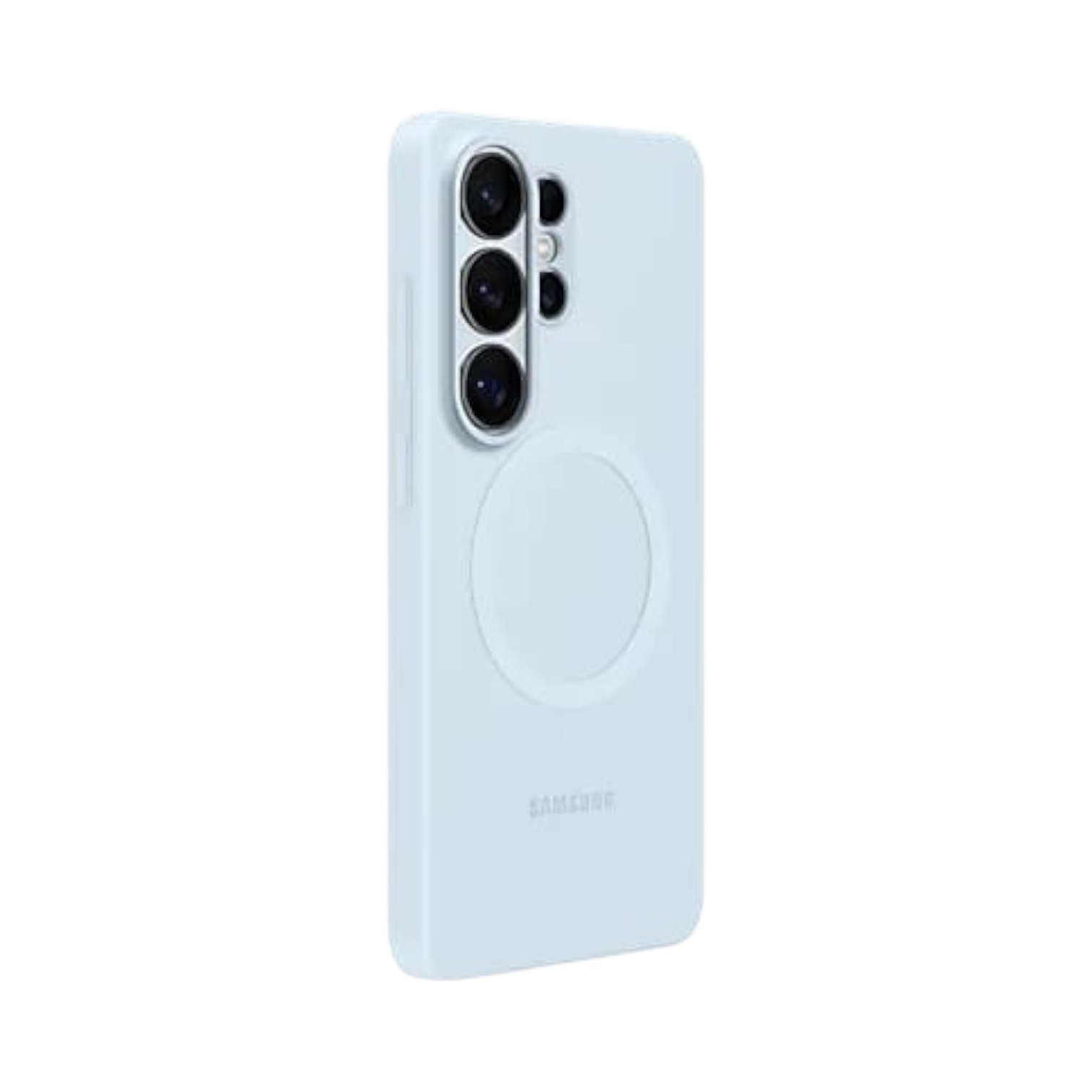 OBtech light blue silicone magnetic case for Galaxy S26 Ultra with slim design and raised camera protection