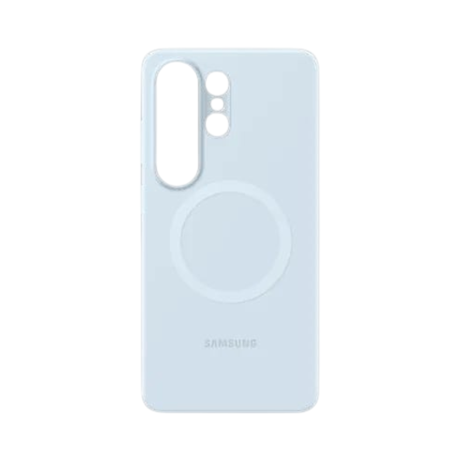 OBtech light blue silicone magnetic case for Samsung Galaxy S26 Ultra with precise camera cutout and wireless charging