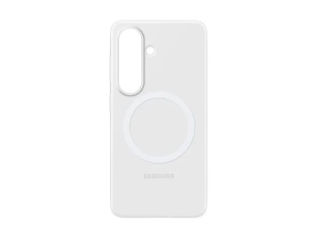 OBtech white silicone magnetic case for Galaxy S26 with a smooth finish and precise camera cutout
