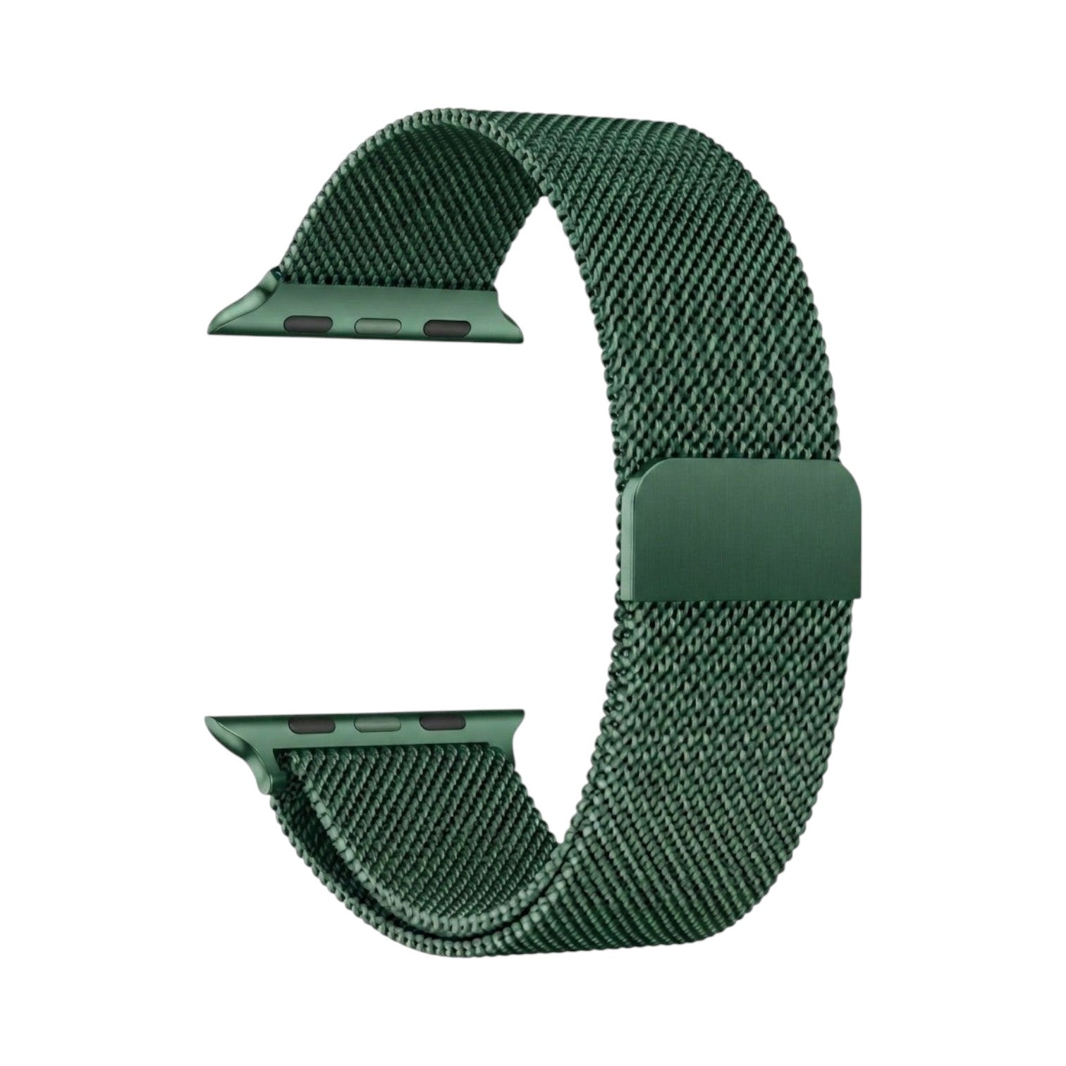 OBtech dark green stainless steel Milanese mesh magnetic chain strap for smartwatches