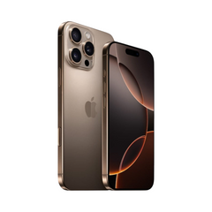 OBtech iPhone 16 Pro in desert titanium with a triple-lens camera system and 6.3-inch Super Retina XDR display