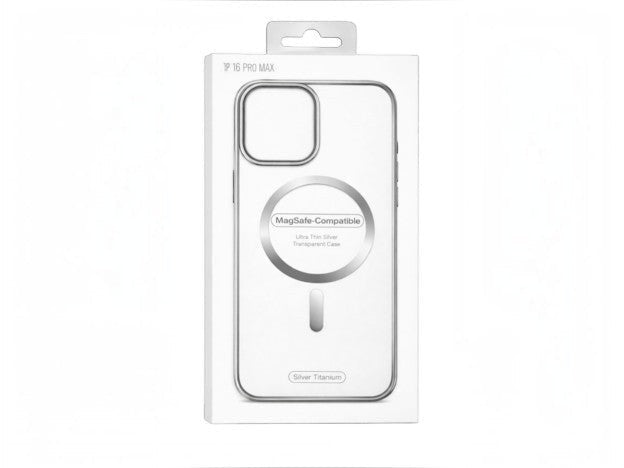 OBtech transparent MagSafe compatible protective case for iPhone 16 Pro in retail packaging