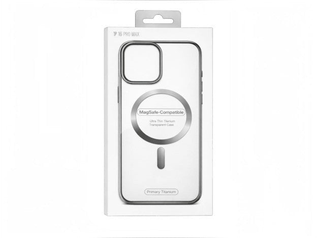 OBtech transparent MagSafe-compatible protective case for iPhone 16 Pro in retail packaging